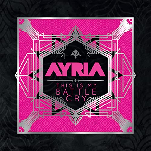 Pink and silver vinyl record cover with geometric art and "Ayria" text.