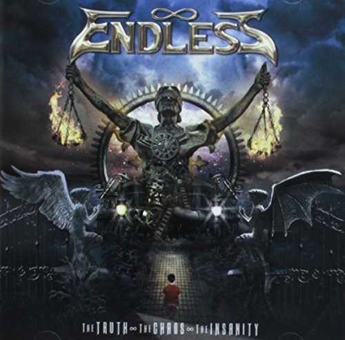 CD cover with a large, ornate statue, angel and demon imagery.