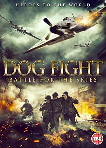 DVD cover for “Dog Fight” depicting WWII planes and soldiers in combat.