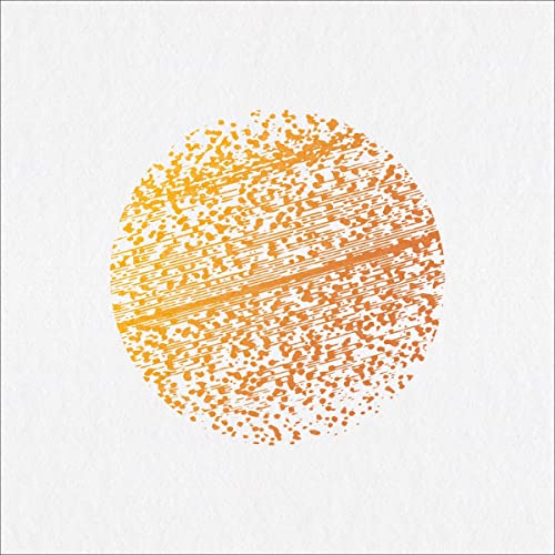 Orange textured circle on a white background, album cover art.