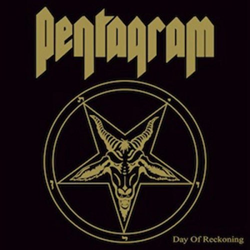 Black album cover with a gold goat head in a pentagram.