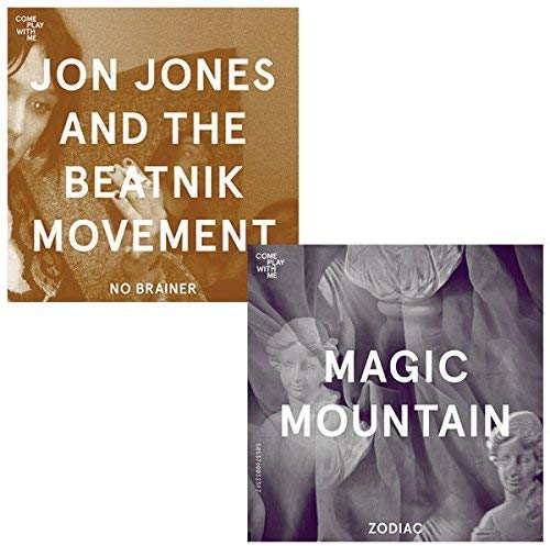 "Two vinyl record covers: 'Magic Mountain' and 'Jon Jones and the Beatnik Movement'."