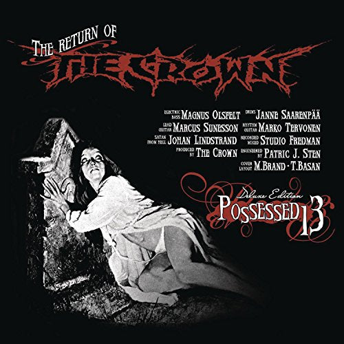 "Black and white image of a possessed woman on a CD cover."