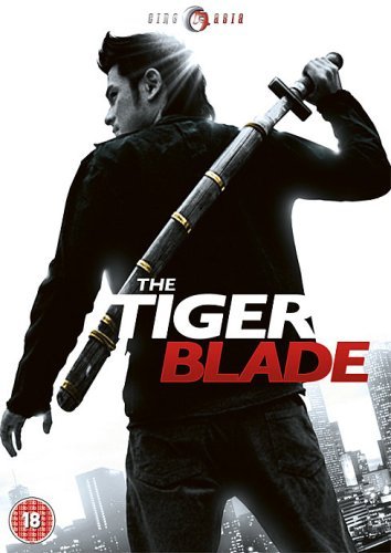 DVD cover featuring a man holding a sword on his back, cityscape below.