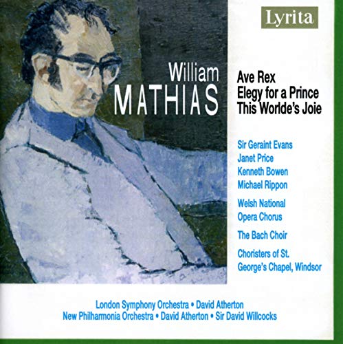 CD cover featuring portrait of composer William Mathias and performance details.