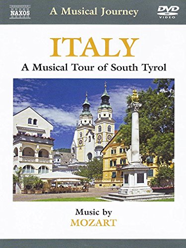 DVD cover featuring a church and monument in Italy, with Mozart music.