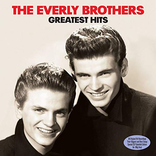 Album cover for The Everly Brothers’ “Greatest Hits” featuring two men.
