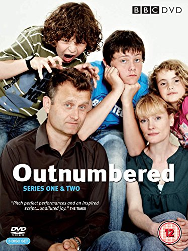 DVD cover for "Outnumbered" featuring a family of five.