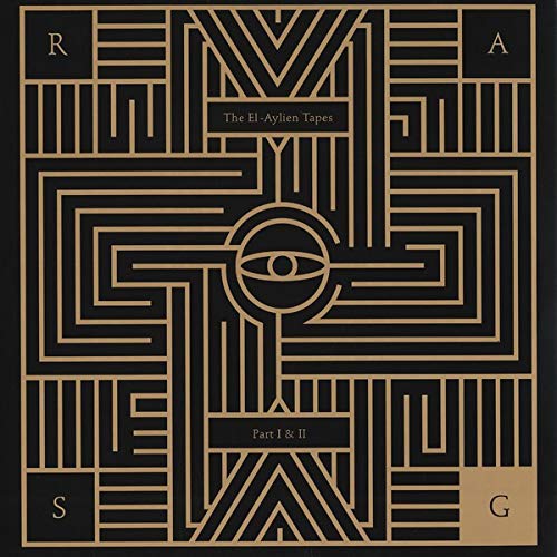 Ras G album cover: geometric gold lines on black with an eye symbol.
