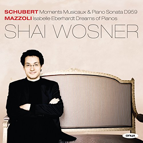 CD cover featuring pianist Shai Wosner and a vintage sofa.
