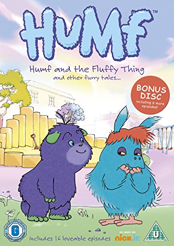 DVD cover for "Humf" featuring two furry, blue monsters in a park.