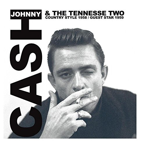 Black and white CD cover featuring Johnny Cash with a cigarette.