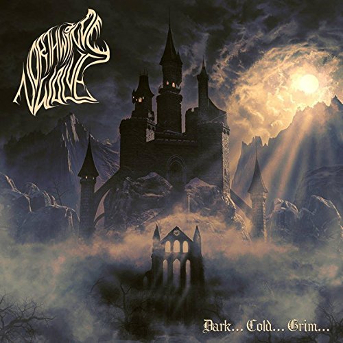 "Album cover featuring a dark, gothic castle in a misty, mountainous landscape."