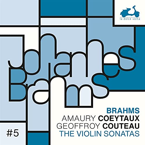 CD cover: abstract blue design with "Johannes Brahms" and artist names.
