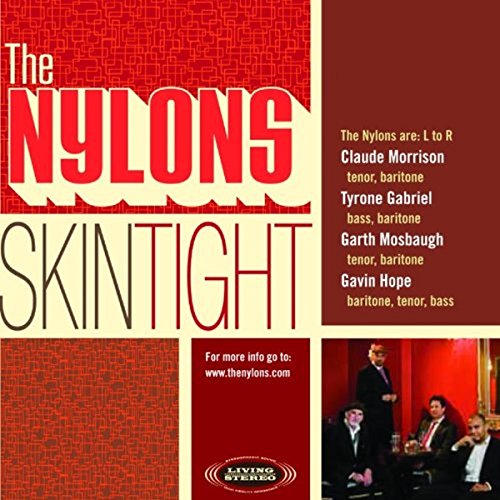 Album cover for "The Nylons - Skin Tight" with red, beige, and black text.