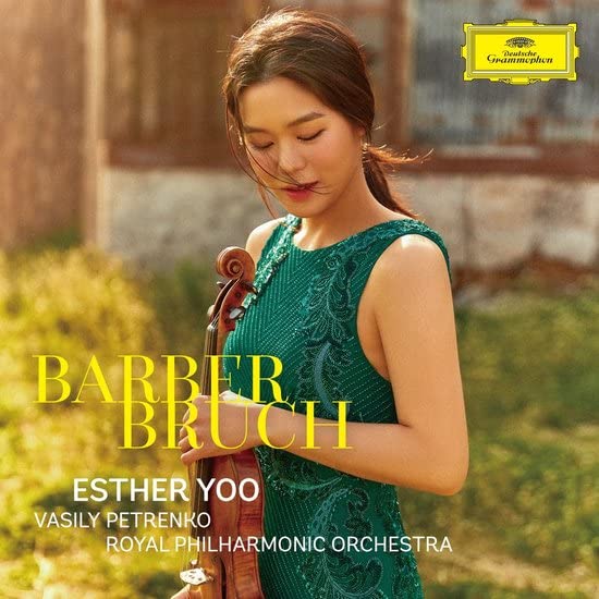 CD cover featuring violinist Esther Yoo with text "Barber, Bruch.