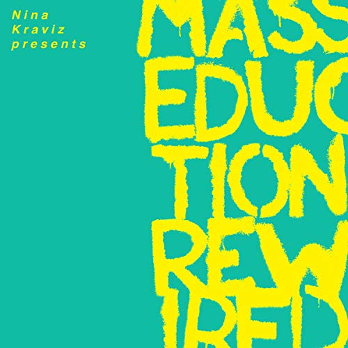 The image is a turquoise album cover with yellow text. For accessibility purposes, a suitable alt text could be: "Turquoise album cover with 'Masseduction Rewired' in large yellow letters."
