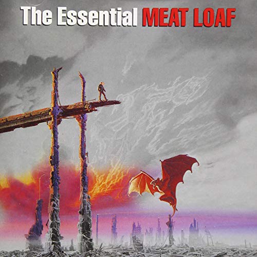 Album cover for Meat Loaf’s “The Essential” featuring a fantasy landscape.