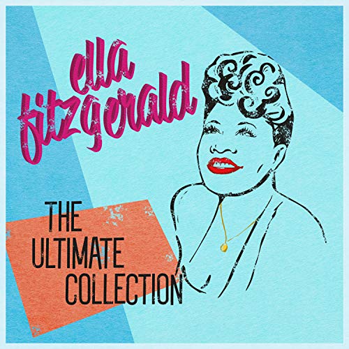 Ella Fitzgerald portrait on album cover for "The Ultimate Collection" CD.