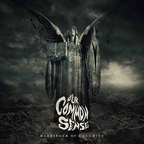 Dark album cover featuring a stone angel with fractured wings and text.