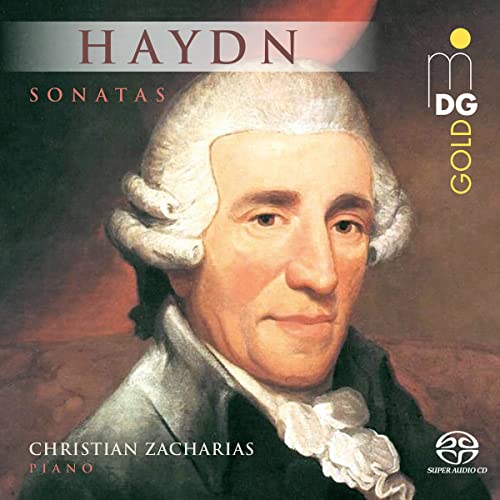 CD cover featuring a portrait of composer Joseph Haydn and text details.
