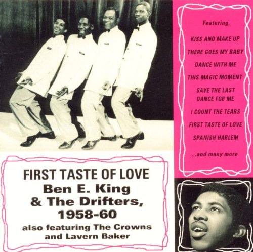 "Album cover featuring black and white photo of four men and a headshot."