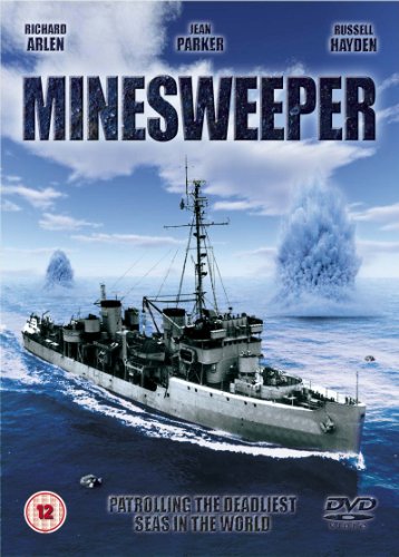 Minesweeper DVD cover featuring a grey naval ship and ocean waves.