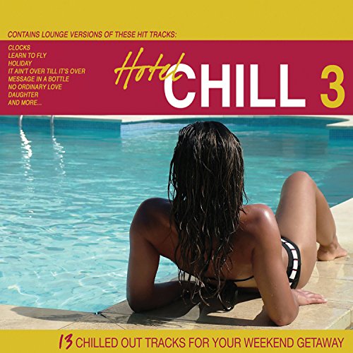 "CD cover with a woman in a bikini lounging by a pool."