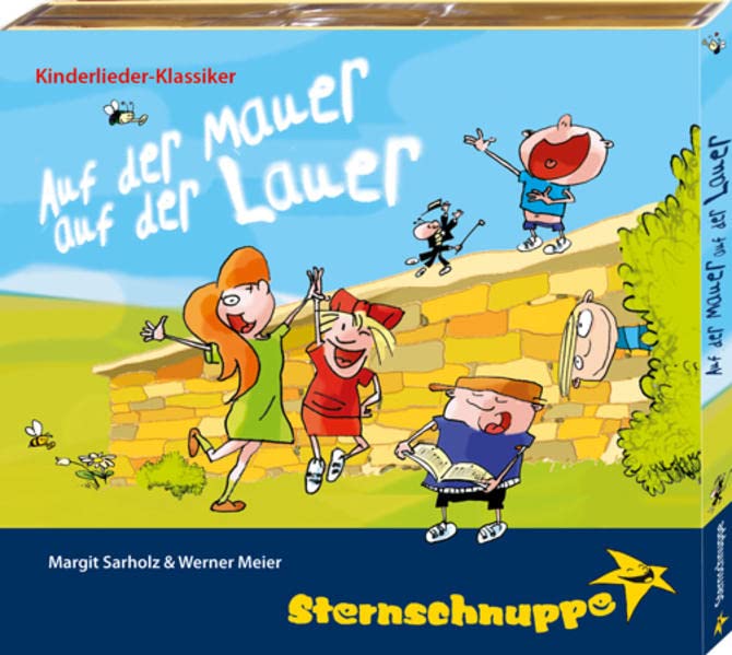 CD cover with cartoon children playing on and around a brick wall.