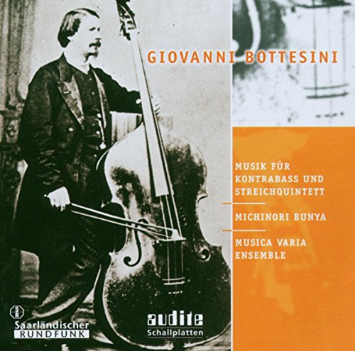 CD cover featuring a man holding a double bass, with orange and white text.