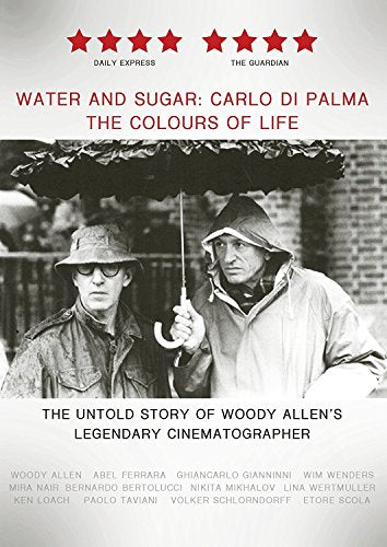 DVD cover for "Water & Sugar: Carlo Di Palma" featuring a black-and-white image of two men.