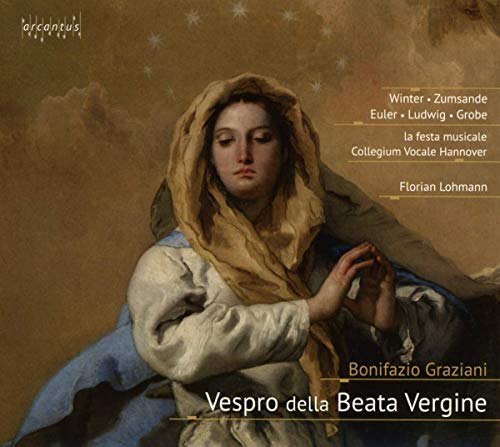 "CD cover featuring a painting of a woman in prayer, with text overlay."