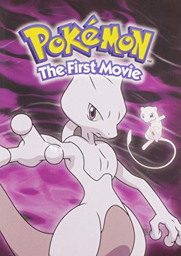 DVD cover for "Pokémon: The First Movie" featuring Mewtwo and Mew.