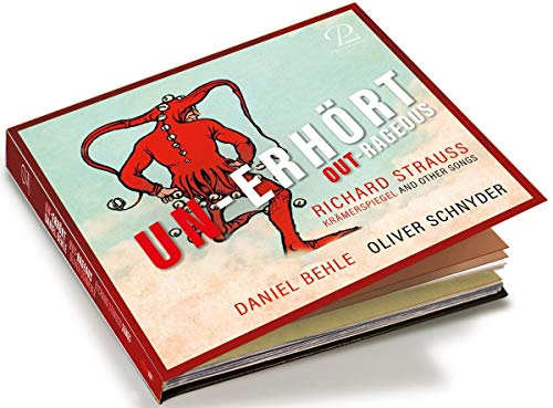 "CD cover featuring a red jester figure with the title 'Un-erhört Out-rageous' and artist names."