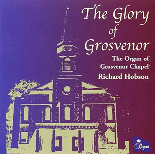 "CD cover featuring Grosvenor Chapel illustration on purple-red background with white text."