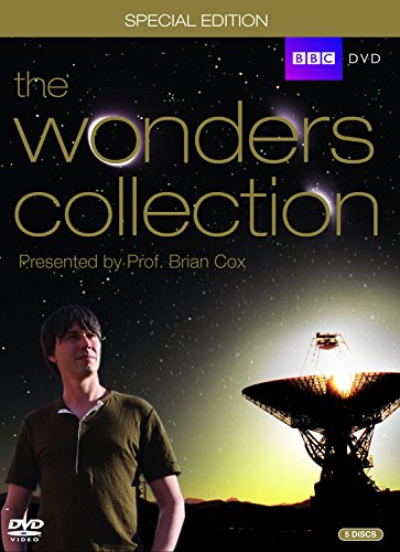 DVD cover featuring Prof. Brian Cox with a radio telescope at dusk.