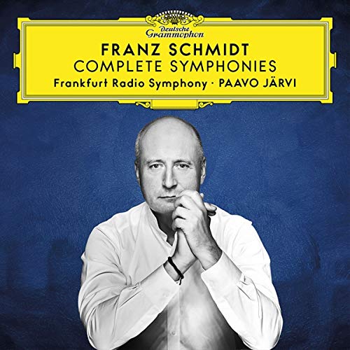 CD cover featuring portrait of conductor Paavo Järvi and blue background.