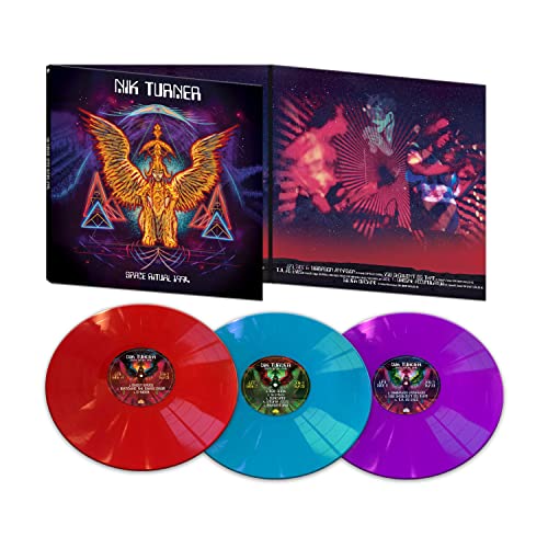 Nik Turner’s “Space Ritual 1994” vinyl: cover and three colored records.