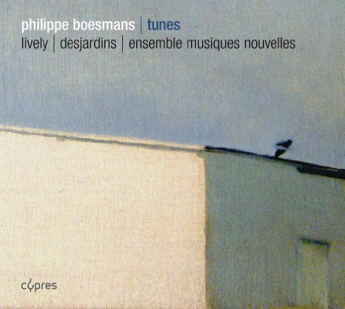 "Album cover with beige building and grey sky, featuring text 'philippe boesmans | tunes'."