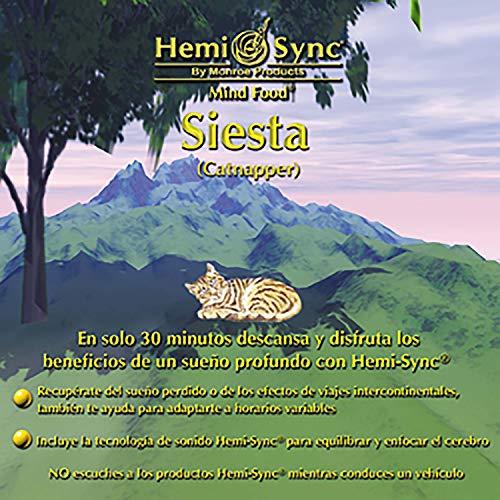 CD cover for "Siesta" by Hemi-Sync, featuring a resting cat and palm trees.