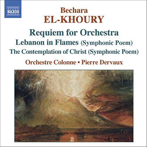 "CD cover with abstract landscape painting and text describing the musical composition."