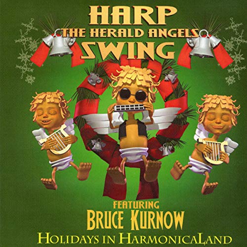 CD cover: cherubic figures with harps and a harmonica, green background.