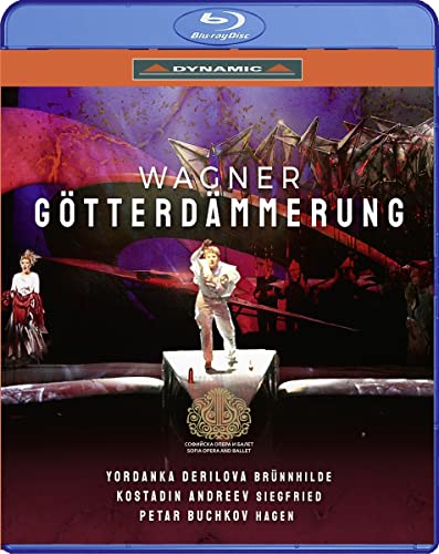 Blu-ray case for Wagner’s Götterdämmerung opera, featuring stage imagery.