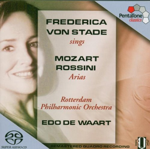 "CD cover with Frederica Von Stade's portrait and text describing the music album."