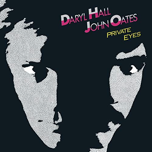 Daryl Hall & John Oates “Private Eyes” album cover with halftone face.
