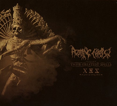 CD cover for Rotting Christ’s “Their Greatest Spells” featuring a deity statue.