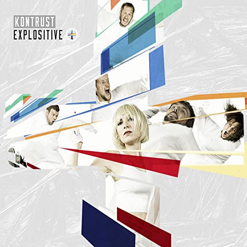 CD cover for Kontrust’s “Explositive” featuring fragmented portraits of people.