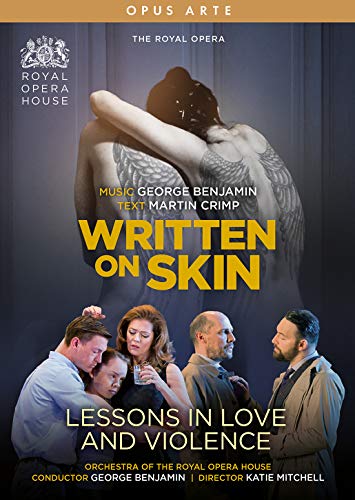 DVD cover for āWritten On Skin Lessonsā opera, featuring performers.