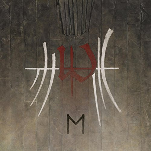 The image depicts a CD cover with a dark, grungy design and a red symbol.