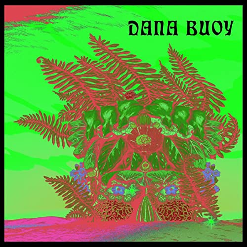 Album cover: red ferns and flowers on a bright green background.